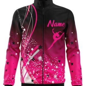 Custom Gradient Star Print Gymnastics Track Jacket With Custom Name | Unilink Apparel