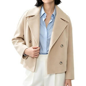Custom Women’s Oversized Lapel Thick Short Woolen Coat