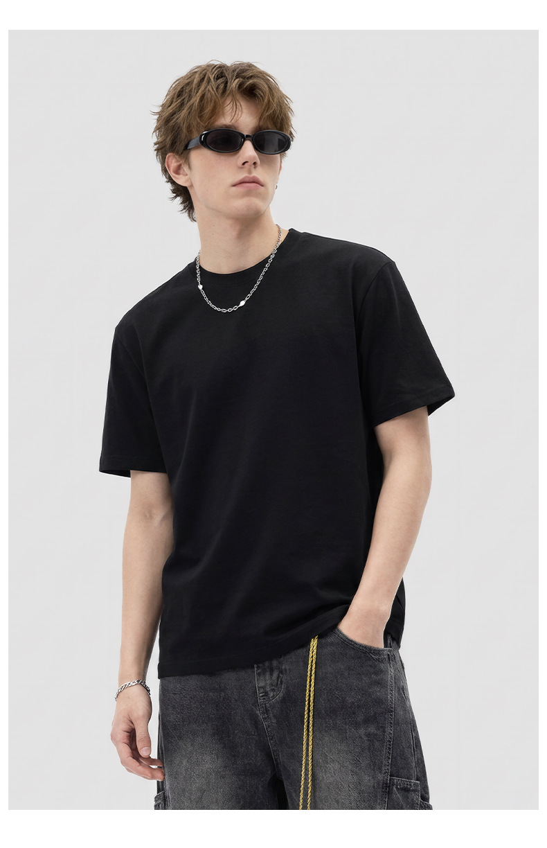 200GSM 3-Proof Cotton Loose Short Sleeve T-Shirt (Men) - Image 3