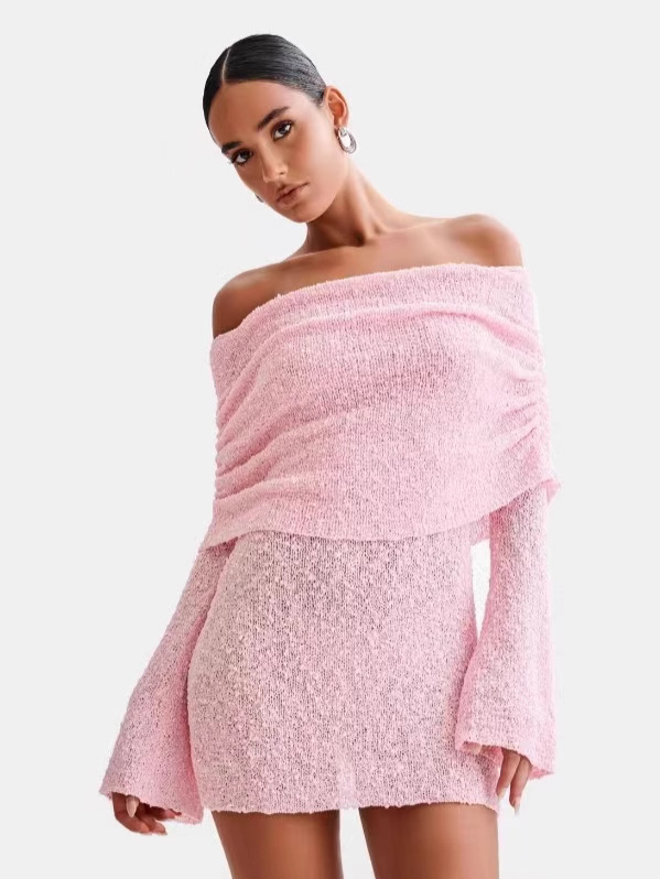 Custom Women’s Off Shoulder Knit Mini Dress - Image 5