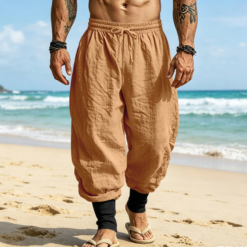 Custom Men’s Plus Size Linen Blend Harem Pants - Image 5