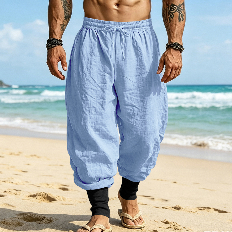 Custom Men’s Plus Size Linen Blend Harem Pants - Image 3