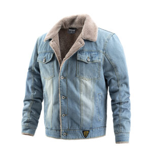 Custom Men’s Fleece Lined Denim Jacket