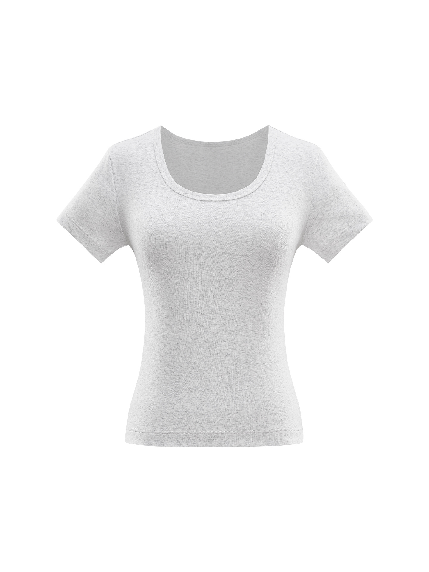 230GSM Slim Fit U-Neck Short Sleeve T-Shirt (Women) - Image 2