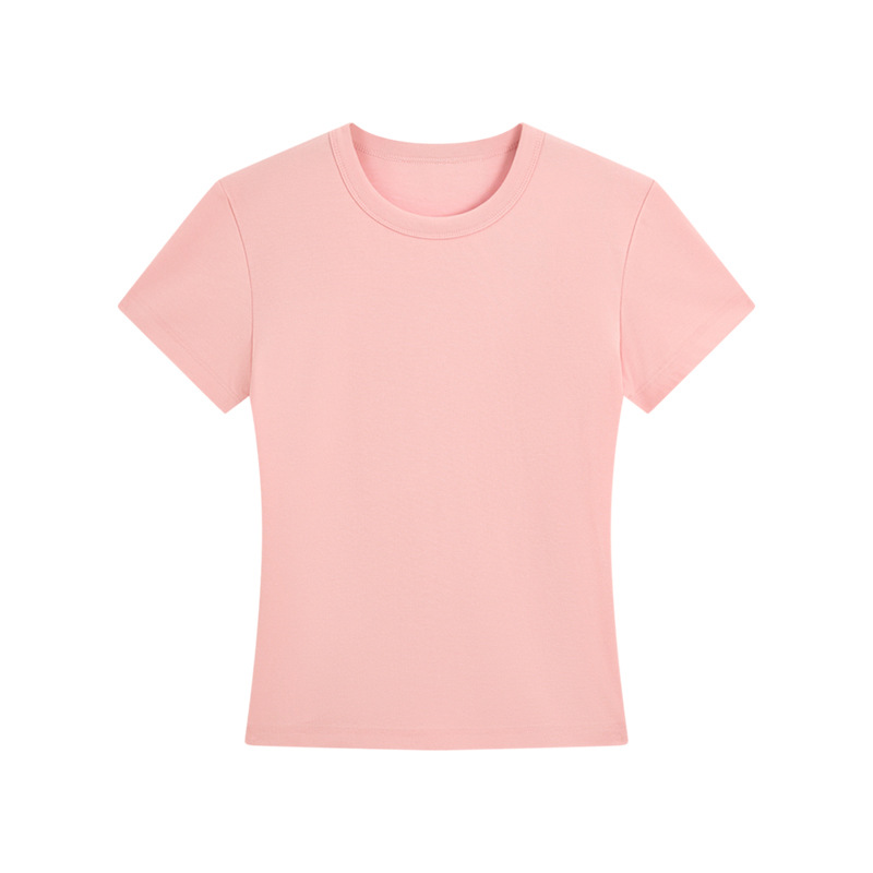230GSM Cropped Crew Neck Slim Short Sleeve T-Shirt (Women) - Image 2