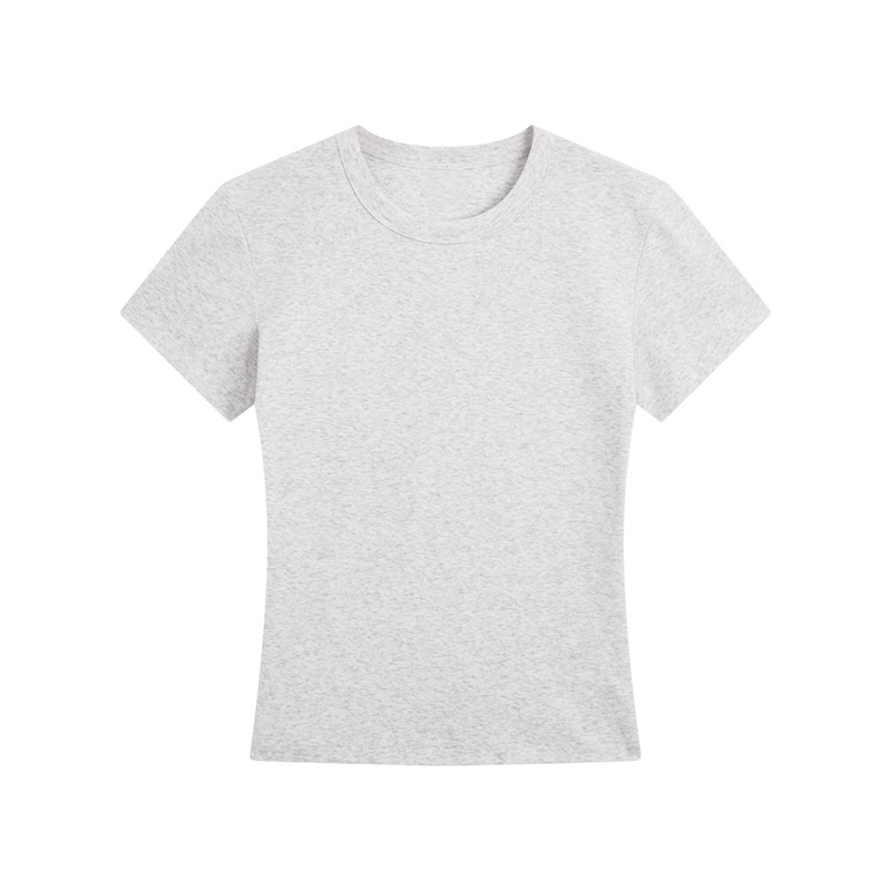 230GSM Cropped Crew Neck Slim Short Sleeve T-Shirt (Women) - Image 3