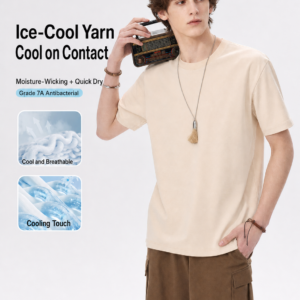 200GSM Ice Cool Cotton Quick Dry Short Sleeve T-Shirt (Men)