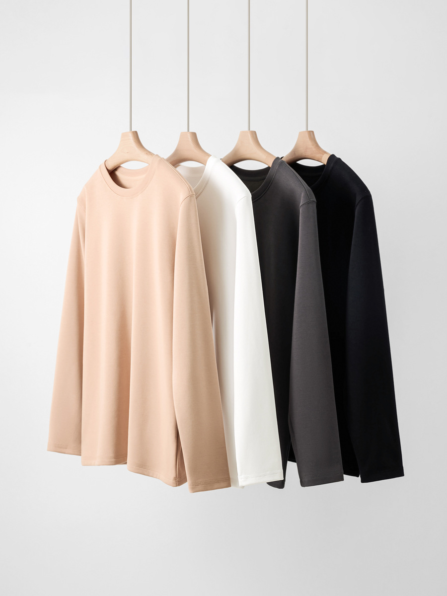 400GSM Fleece Lined Crew Neck Long Sleeve T-Shirt (Men)